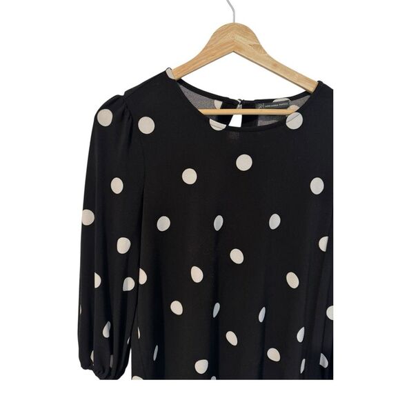 Adrianna Papell Women's Polka Dot Blouse Black & White Size Small - Picture 3 of 5